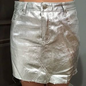 Jean Skirt never worn metallic